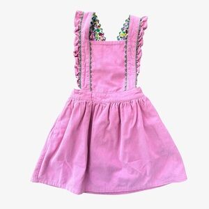 Mini Boden Pink Fine Cord Pinafore Dress 4/5 NWOT